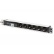Digitus DN-95417 unidad de distribución de energía (PDU) 1U Negro, Plata 6 salidas AC